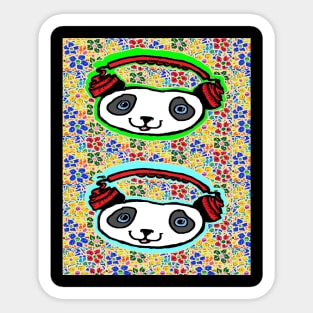 flowers,rocking,urban,panda by LowEndGraphics Sticker